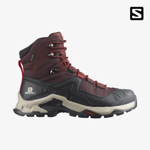 Burgundy / Black Salomon Quest Element GTX Men's Hiking Boots | IE IS7432